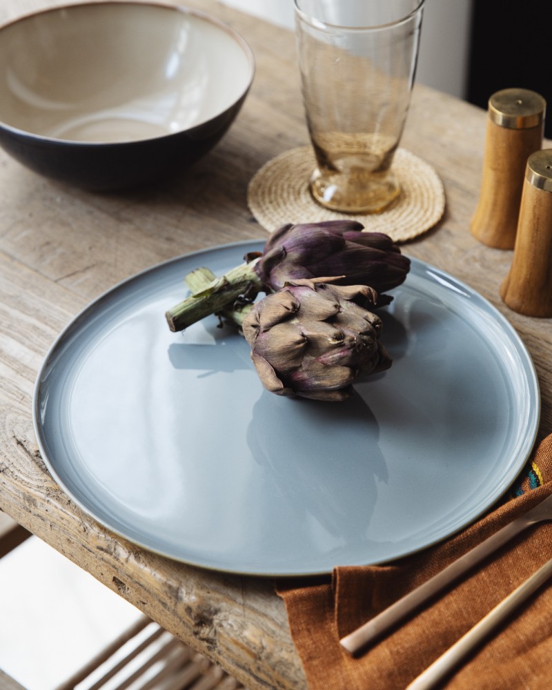 Assiette plate - Smoked blue - L