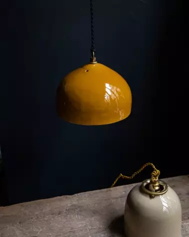 LAMPE TOQUE COGNAC CERAMIQ...